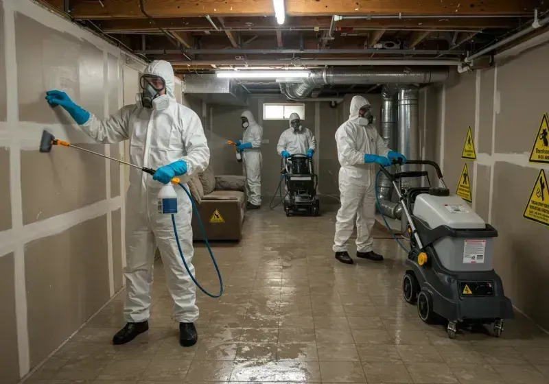 Basement Moisture Removal and Structural Drying process in Medford, MN